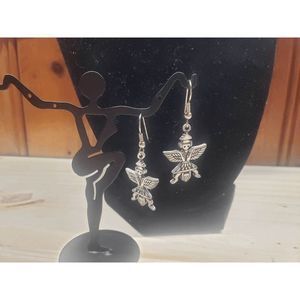 SouthWestern Pewter - Native American Bird Man Earrings
